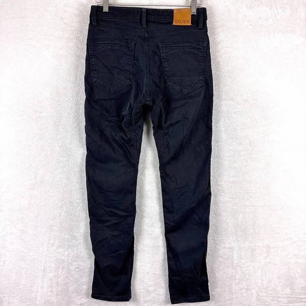 Duer Jeans Mens 30x32 Black N2X No Sweat Slim Stretch Preppy Classic Travel